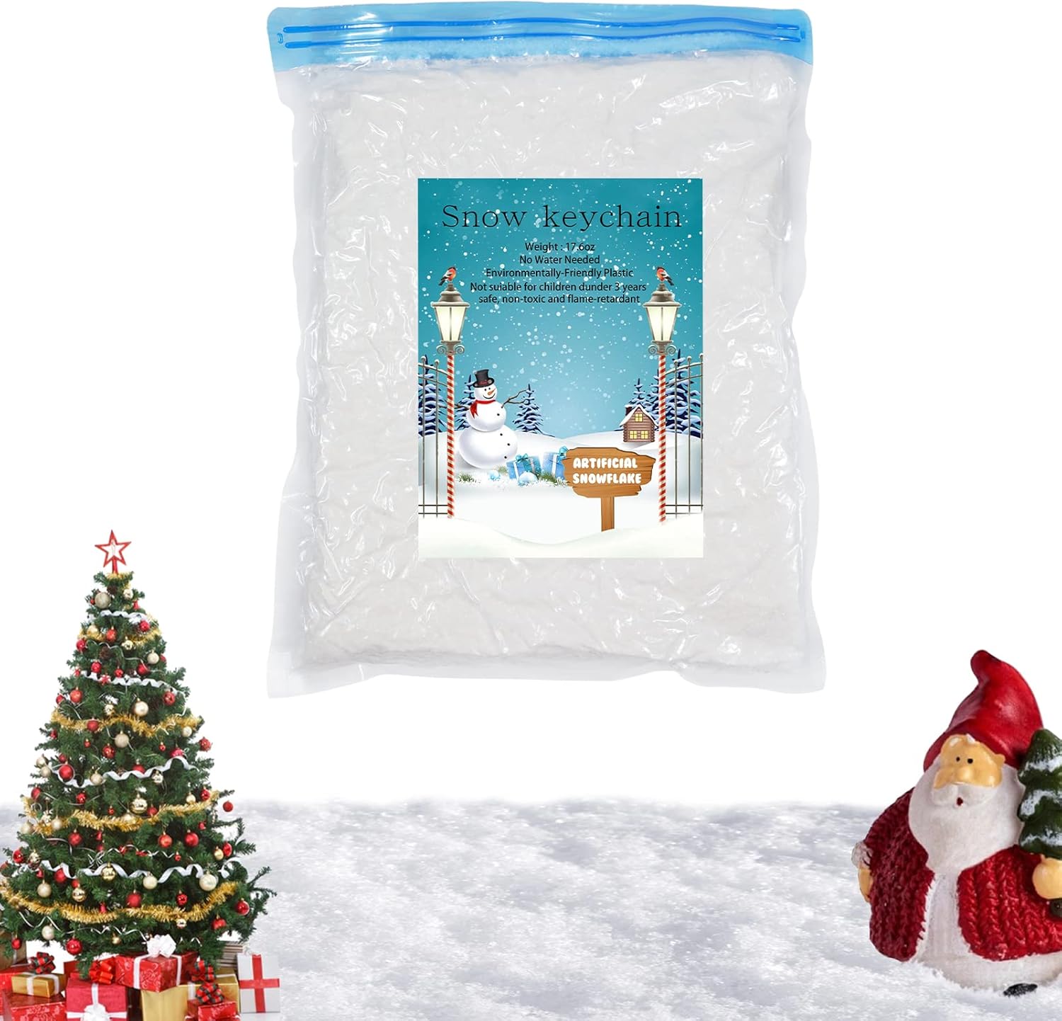 Artificial Snow - Artificial Snow 17.7 Ounces Fake Snow Decoration for Winter Decoration, White Sparkling Dry Plastic Snow Perfect for Holiday Snow Decorations,Village Displays and Handcraft