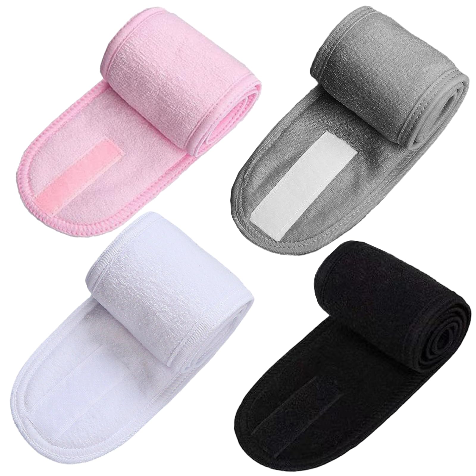 Asheyya 4 Pcs Make up Headbands for Women, Adjustable Facial Beauty Spa Headband, Head Hair Band for Washing Face Skincare
