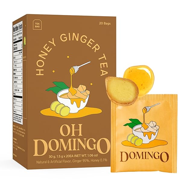 OH DOMINGO HONEY GINGER TEA, INDIVIDUALLY WRAPPED TEA...