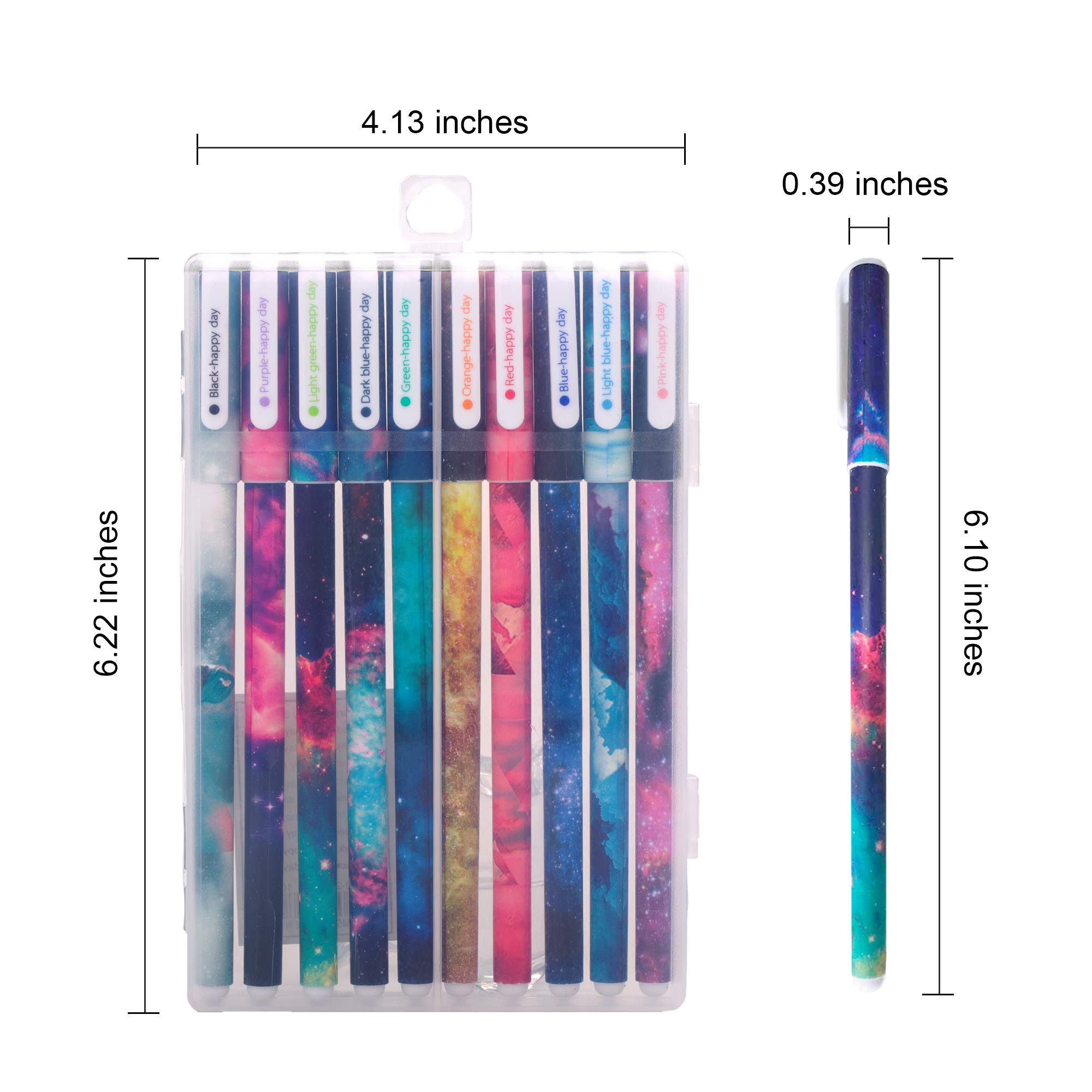 Lazyaunti Color Pen Set, Gel Ink Fineliner Pens Assorted Colors Pens Sketch Drawing Pen for Coloring Book, Bullet Journal and Art Projects (Galaxy)