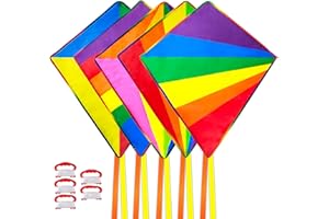 YNANIMERY 5 Pack Kite for Kids Adults Easy to Fly, Rainbow Kites for Toddlers Age 3-5 Beginners, Kites for Kids Ages 4-8 8-12 Easy to Fly in Low Wind- Kite for Family Beach Outdoor Games and Activities