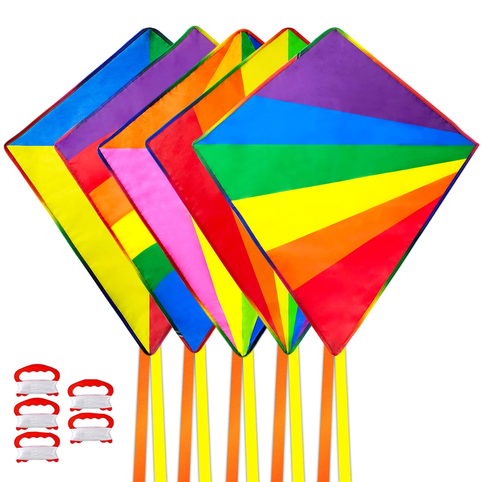 Photo 1 of 5 Pack Kite for Kids Adults Easy to Fly, Rainbow Kites for Toddlers Age 3-5 Beginners, Kites for Kids Ages 4-8 8-12 Easy to Fly in Low Wind- Large Kite for Family Beach Outdoor Games and Activities