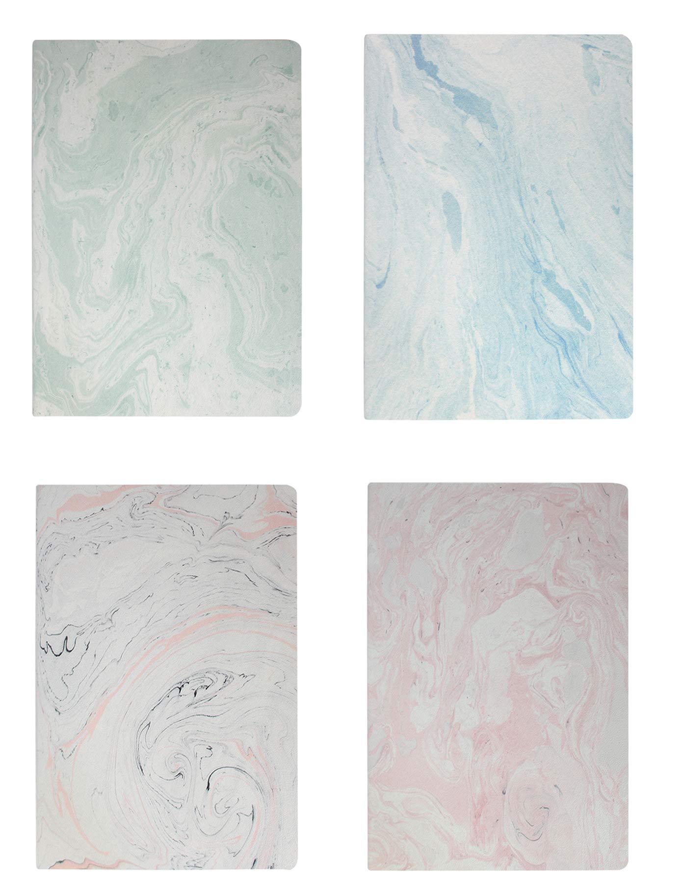 Emartbuy Marble Soft Cover Exercise Book Diary Notebook Notepad Writing Journal Ruled B5 Size 32 Sheets (64 Pages) - Set of 4
