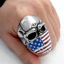 ELFASIO Men's Stainless Steel Band Ring American