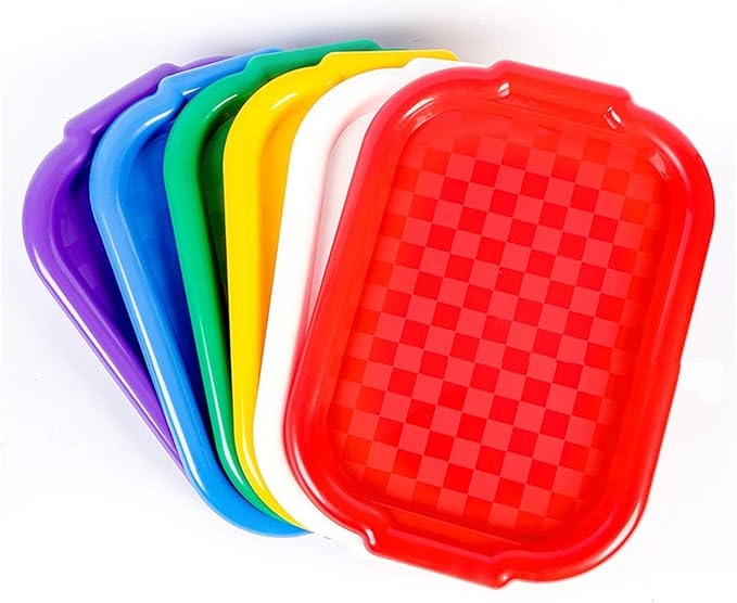 Colorful Activity Plastic Art Trays for Kids, 6 Packs Arts and Crafts