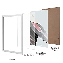 eletecpro 12.5x12.5 Record Frame, Silver, Sturdy