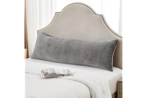 SOCHOW Body Pillow Cover 21x54 Inches, Super Soft and Cozy Fleece Long Body Pillowcase with Zipper Closure,1 Pack, Grey