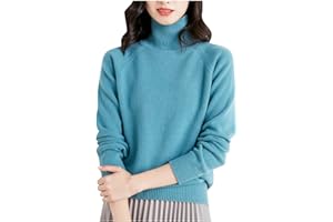 BAWILOM Women's Sweaters Turtleneck Long Sleeve Ribbed Knit Shirts Casual Solid Color Plain Petite Jumper Tops Knitwear