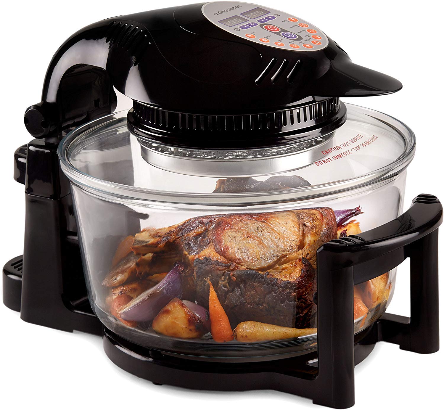 Andrew James 12 Litre Black 1400W Digital Halogen Oven Cooker With