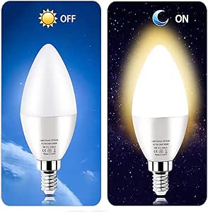 Bombillas de luz nocturna de 6 W E12 con sensor de luz E12 de 3000 K
