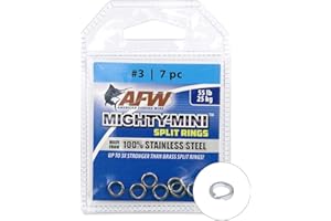 AFW American Fishing Wire Mighty Mini Stainless Steel Split Rings, 3 Times Stronger Than Brass, Superior Holding Power for Fisherman and Outdoorsman - 100pcs in Bright Stainless Steel and Gunmetal Black