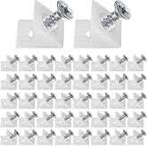 Siyurongg 120 Pcs Drawer Wedges with Screws, Drawer Bottom Support Brackets, Fixing Mending Wedges, Plastic Angle Code Bracket Fasteners, Drawer Reinforcement Repair Kit for Furniture Sagging Drawer