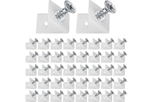 SIYURONGG 120 Pcs Drawer Wedges with Screws, Drawer Bottom Support Brackets, Fixing Mending Wedges, Plastic Angle Code Bracket Fasteners, Drawer Reinforcement Repair Kit for Furniture Sagging Drawer