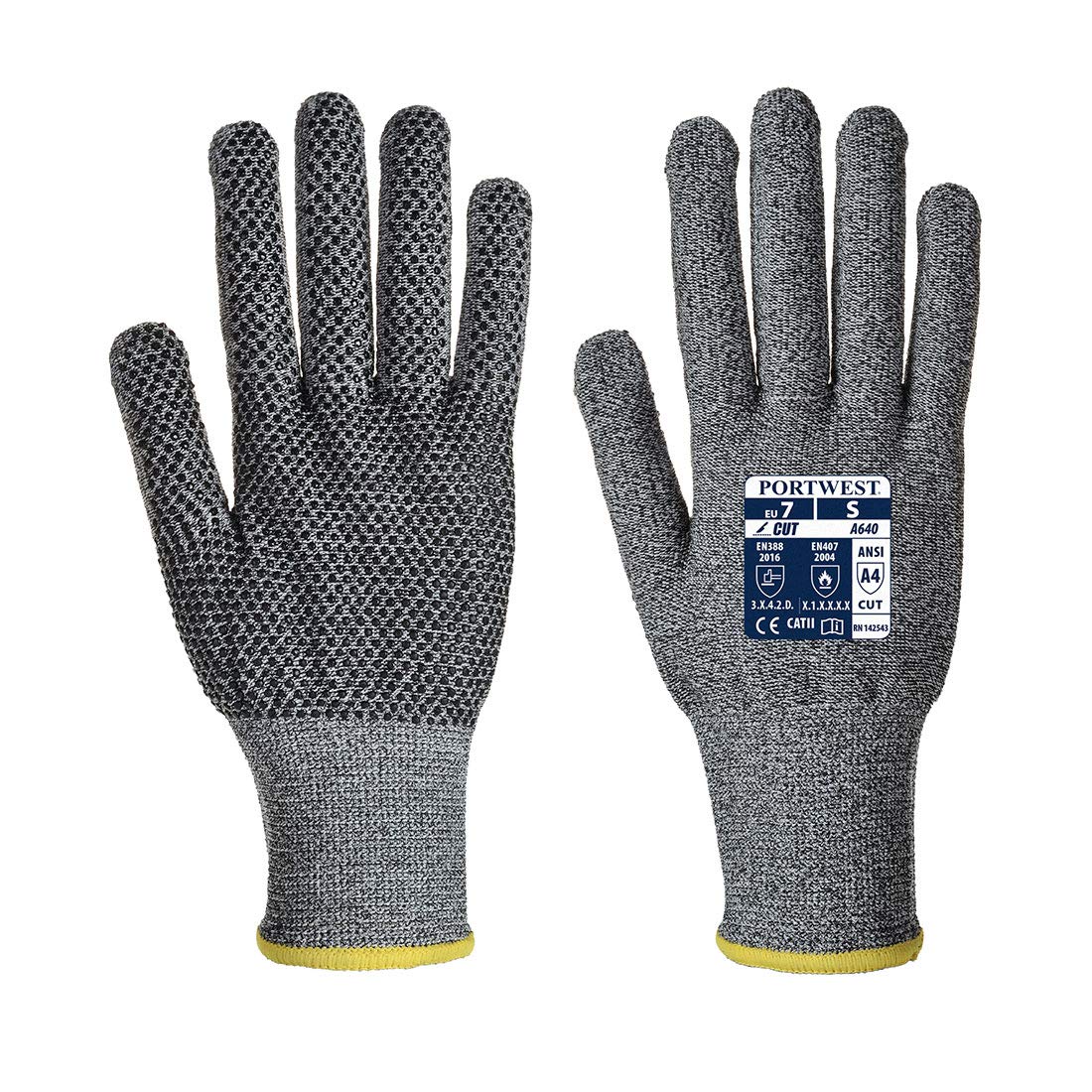 Portwest A640 Cut Resistant Sabre-Dot Glove Grey, X-Large