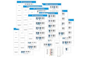 Homievar 14 PCS Piano Chord Chart Poster for Beginners | Double-Sided Music Theory Reference Cards | A4 Size Scale & Fingerin