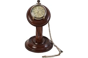 OCEAN REPLICAS Nautical Decor Pocket Watch with chain Handcrafted wood stand Table Clock great gift for your family, friends, son, father, mother, grandparents, partner, lover, boyfriend, husband, fiancé.