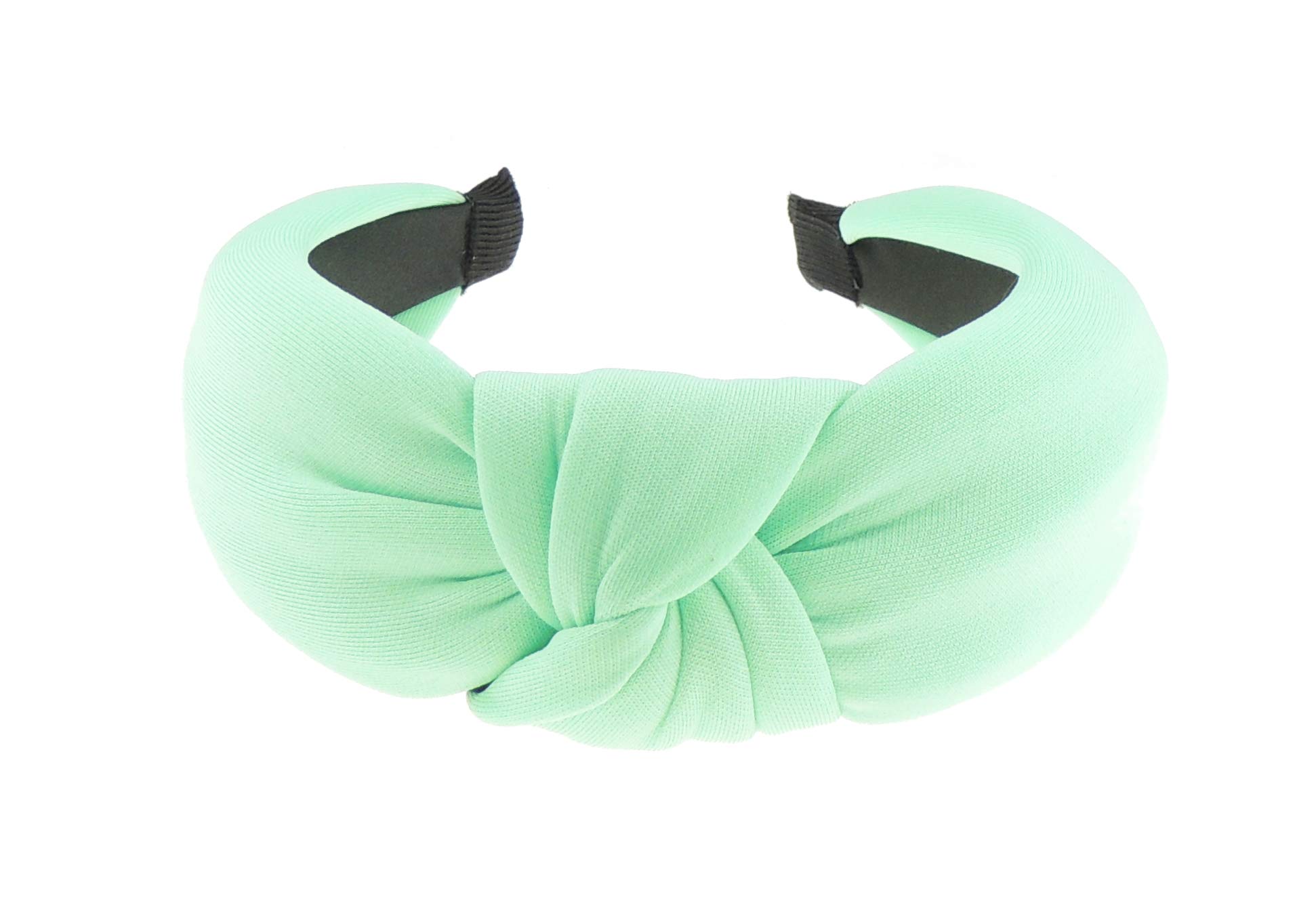 Thick Jersey Top Knot Knotted Twist Twisted Turban Wide Thick Formal Boho Vintage Headband Alice Band Fascinator For Women Hair Hairband For Christmas Birthday Wedding Bridesmaid Party (Mint)