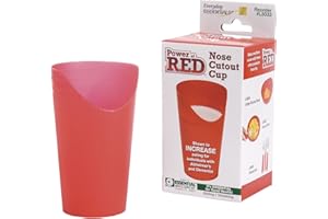 Essential Medical Supply Power of Red Adaptive Reusable Nose Cut Out Cup for Easier Drinking - Nosey Style Cup for Seniors and Adults