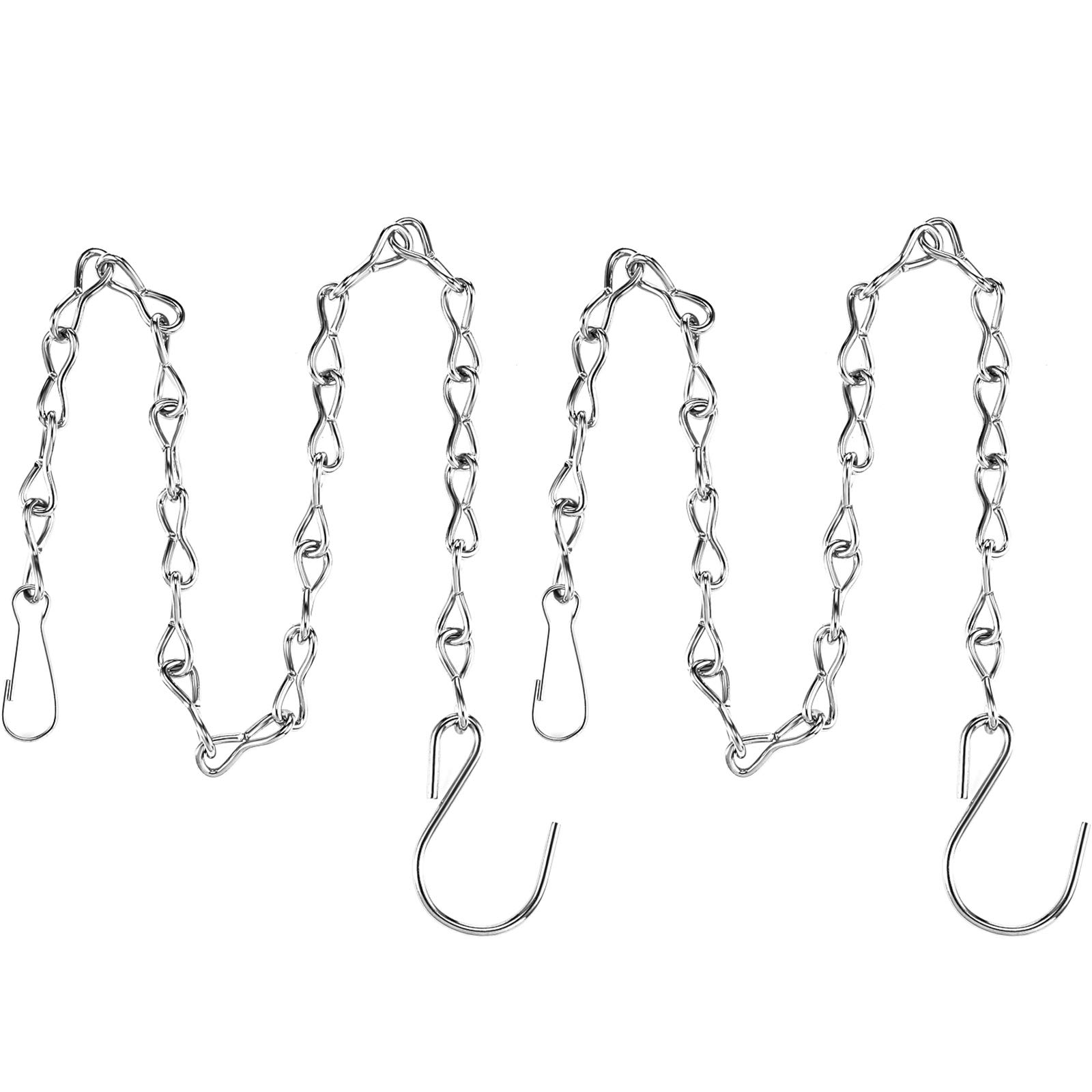Photo 1 of 2 Pack Hanging Chain for Bird Feeders, Planters, Lanterns and Ornaments (19.7 Inch, Silver)