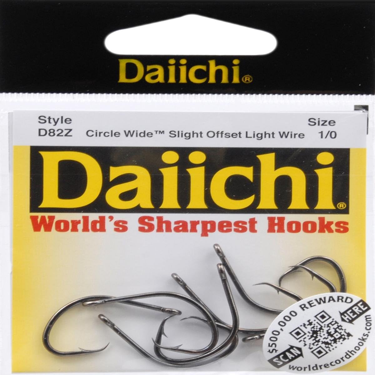 Daiichi D82Z-1/0 Circle Wide Hooks 