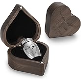 SOITIS Wooden Heart Box, Small Urn for Human Ashes Keepsake, 1.57 Inch Memorial Urn for Ash, Mini Urn for Human Ashes for Women Men, Funeral Cremation Keepsake Holder