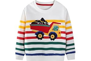 B&G-KID Toddler Boys Crewneck Sweatshirts Christmas Kids Excavator Long Sleeve Pullover Casual Santa Tops Clothes 2-7T.