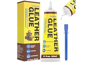Leather Glue 60ml – Strong Flexible Adhesive for Leather Repair – Waterproof, Clear-Drying, No-Stiff Finish – Perfect for Sho