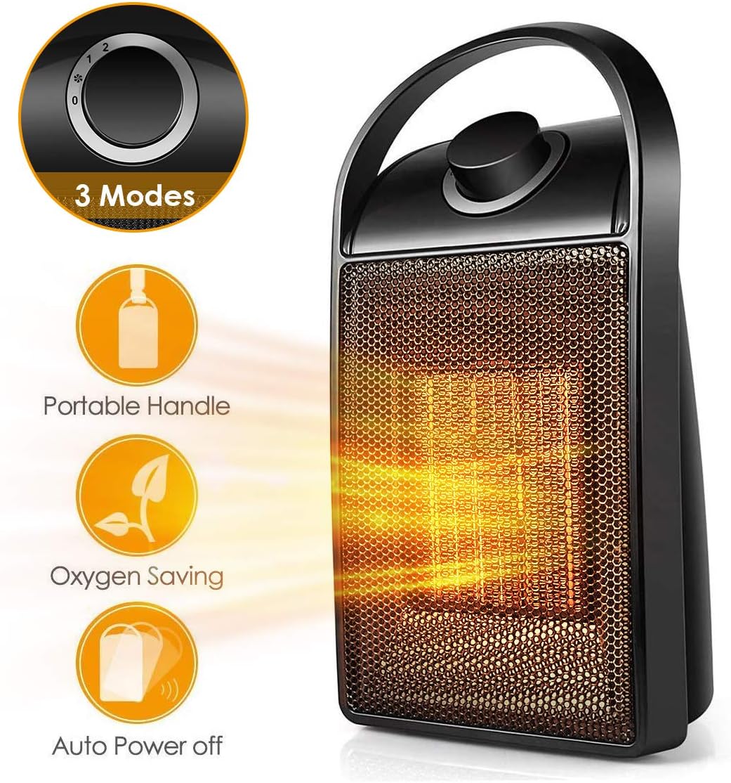 Space Heater, Portable Quiet Ceramic Space Heater , Mini