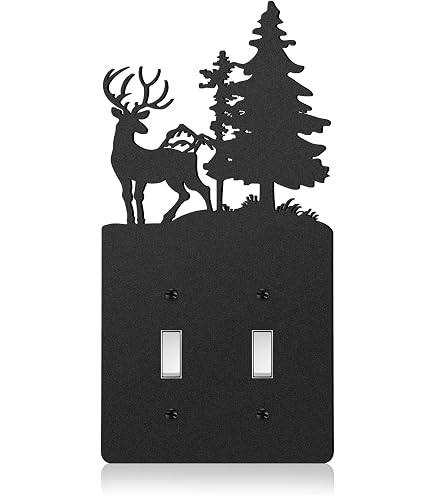SWEN Products Cowboy Cross Wall Plate Cover – Single Outlet, Black Wrinkle Finish, Steel, Made In USA