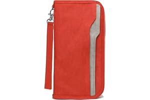 ZOPPEN Passport Holder Family RFID Passport Wallet, Passport Holder Women/Men, Travel Wallet Documents Organizer Zipper Case with Removable Wristlet Strap, Travel Essentials for Flying