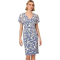 adrianna papell women's bead flutter-sleeve midi mesh dress Beaded Ankle Length Dress With Sheer Flutter Sleeves In Moonscape
