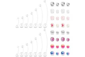 PiercingArt Pregnancy Belly Button Rings Plastic Silicone Flexible Maternity Navel Jewelry Clear Barbell Piercing Retainer Re