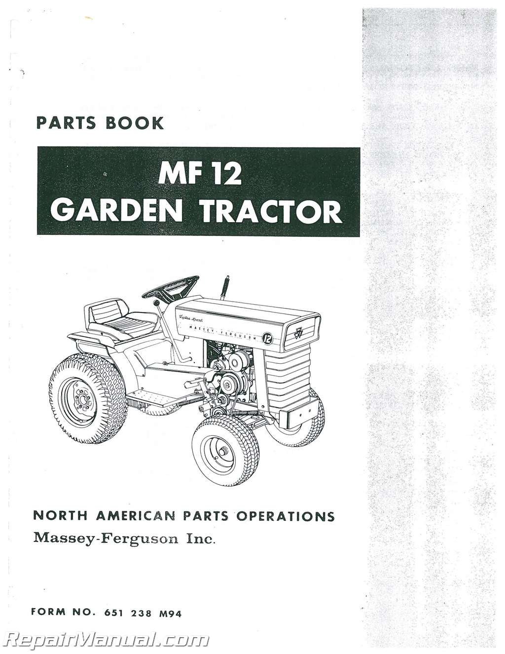 JS-MH-P-MF12 Massey Ferguson MF12 Garden Tractor with Equipment Parts Manual  Paperback – 2004