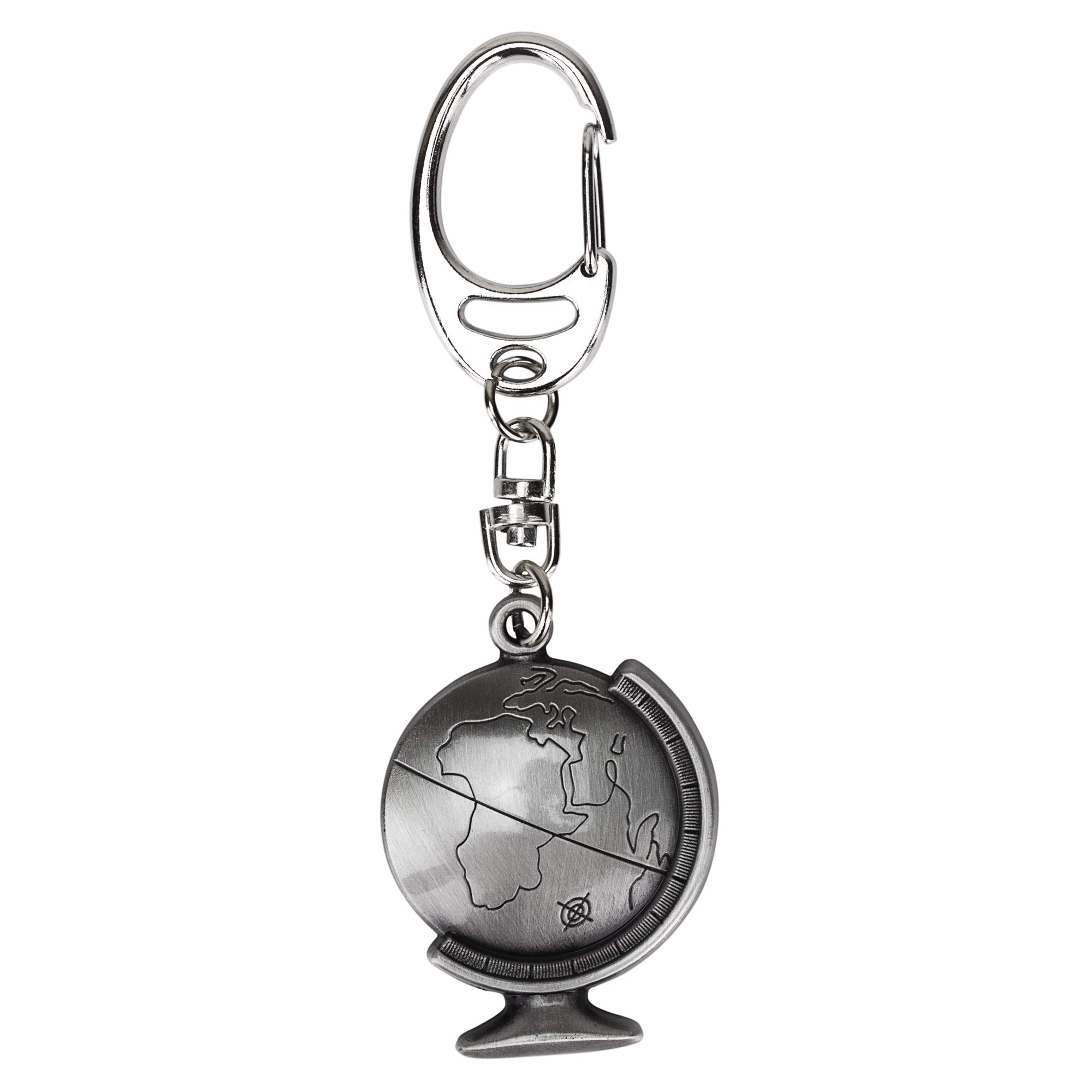 Globe Metal Keyring - Keep Safe Message