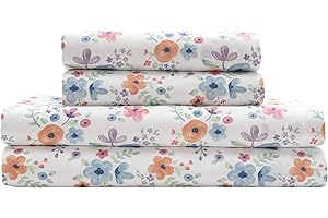 MALLARY BY MATTHEW Kids Super Soft-Soft 100% Microfiber Print Sheet, Watercolor Floral Print, Full