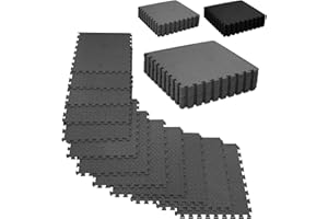 Extra Thick 1/2" High-Density EVA Interlocking Floor Tiles, 12 Pack (48 SQFT) Gym Flooring Mat for Home Gym, Multipurpose Exe