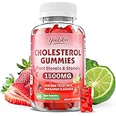 Cholesterol Supplements Gummies with Plant Sterols & Stanols, Guggul, Bergamot Orange, Red Yeast Rice, Cholesterol Complex Gummies, Sugar Free, Strawberry Flavor, 60 Count