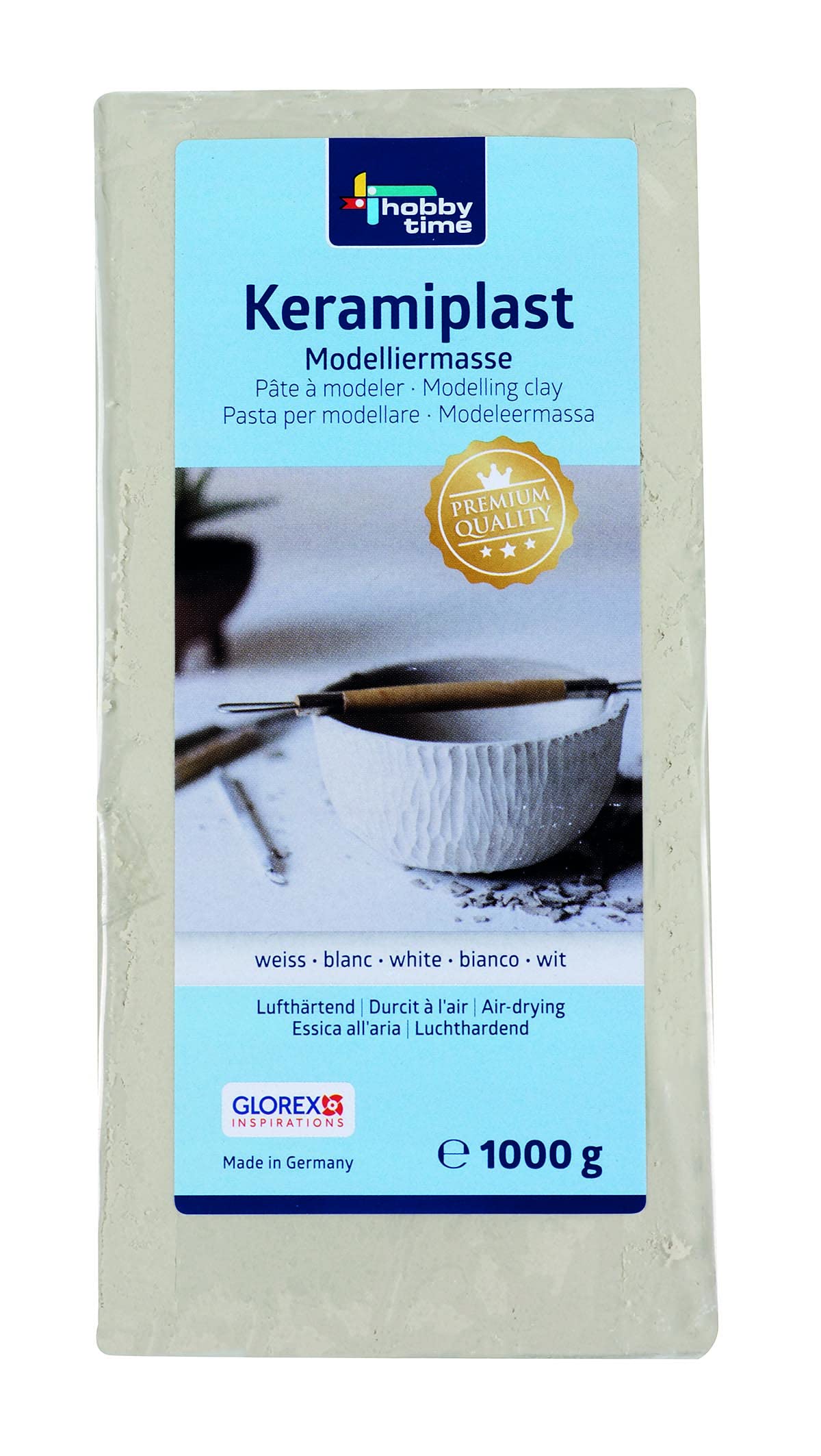 Glorex 68070237 Modelling Compound Modelling 998 g Silk Clay, Brown, White, 1000 g