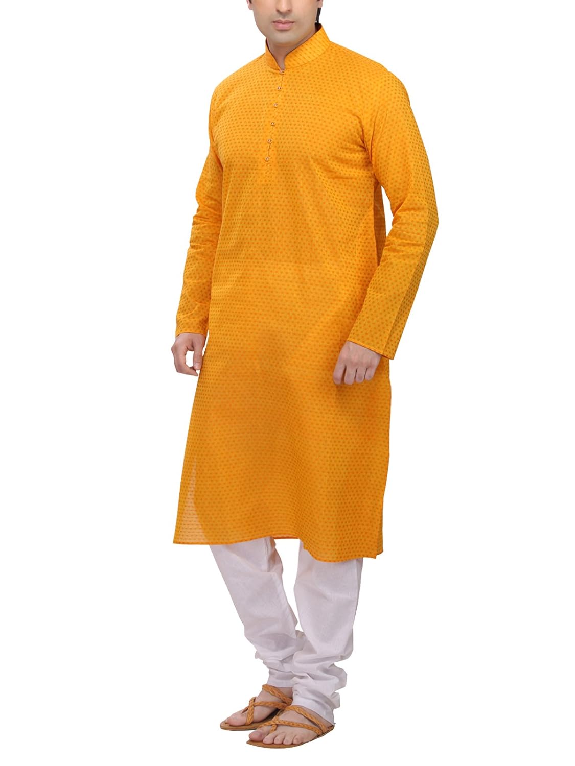 rg designers men's yellow kurta pyjama set