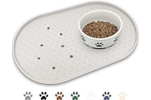 KPWACD Dog Food Mat Anti-Slip Bowl Mats for Food and Water, High-Lips Waterproof Pet Placemat Prevent Messy Spills to Floor, Silicone Puppy Feeding Trays for Large Medium Small Dogs Cats