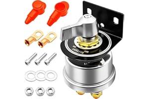 Bolipoeq 200A 12V Battery Disconnect Switch Heavy Duty, Quality Battery Cut Off Shut Off Kill Switch with Side Post Mounting Bracket for Automotive, Marine, Boat, Car, ATV, Trunk Vehicles