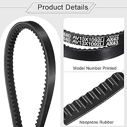 uxcell 4Pcs AX43 EPDM V-Belt, Raw Edge Cogged