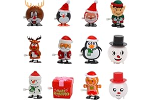CCINEE 12 Packs Christmas Wind Up Toys Assorted Clockwork Toys Stocking Stuffers for Christmas Party Goody Bag Filler