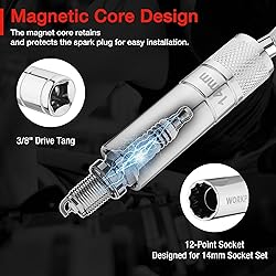 WORKPRO 3PC Magnetic Swivel Spark Plug Socket