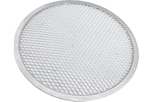 Aluminum Pizza Baking Tray Featuring Fine Mesh Screen and Polished for Stability, Even Heat Distribution, and Easy Maintenanc