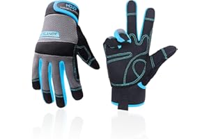 HANDLANDY Work Gloves Mens & Women, Utility Safety Mechanic Working Gloves Touch Screen, Flexible Breathable Yard Work Gloves