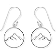 Boma Jewelry Sterling Silver Circle Mountain Peak Earrings