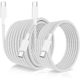 240W Braided USB C to USB C Supper Fast Charger Type C Cable For MacBook | 2Pack 6+10FT Type C Cord for MacBook Pro/Air, for iPad Pro/Air, for iPhone 18/17/16, for Samsung S26 Ultra/S25, Laptops, etc