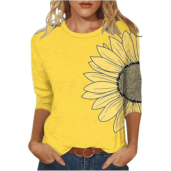 TANGNADE overstock outlet Women's 3/4 Sleeve Tunic Tops