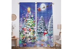 Allenjoy Рождественский лес, оконные шторы для зимней страны чудес, пейзаж, Санта-Клаус, снежное дерево, снеговик, детская кровать для гостиной